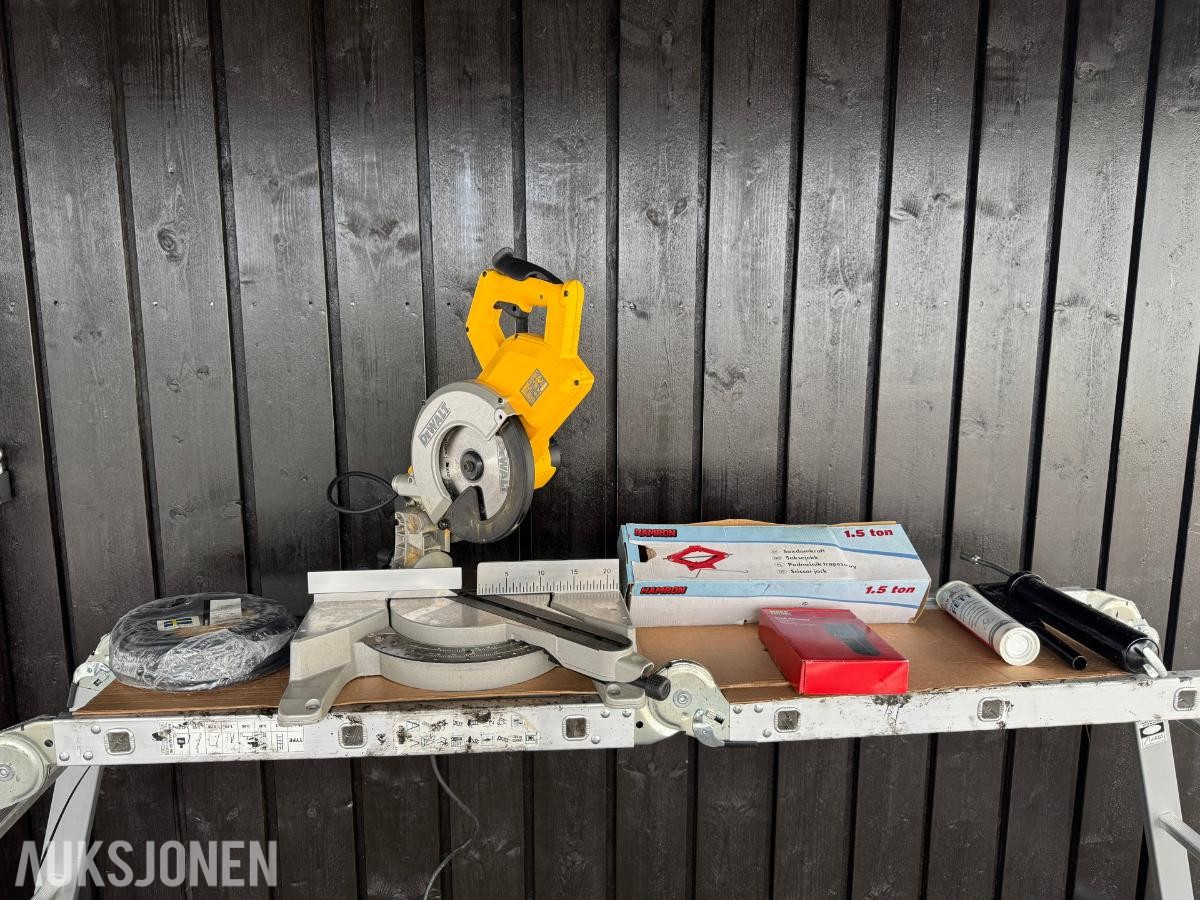 DeWalt kapp/gjærsag DW770 -QS, Hamron saksjekk, skjøte ledning, fettpresse 